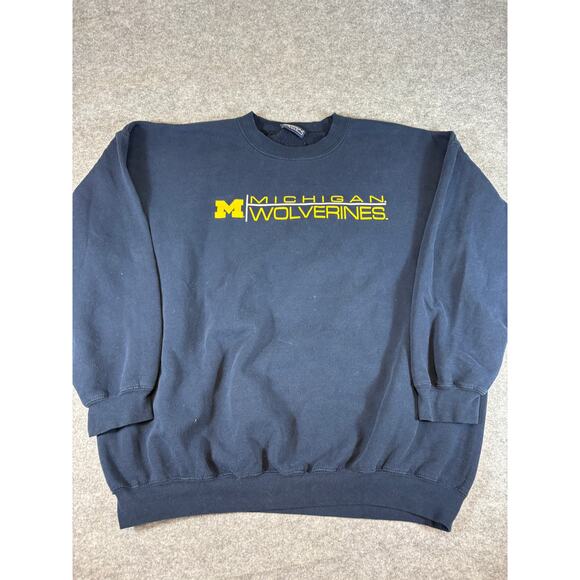 Vintage 90s Michigan Wolverines NCAA Pullover Sweatshirt Mens 2XL Perrin Wear - Picture 1 of 4